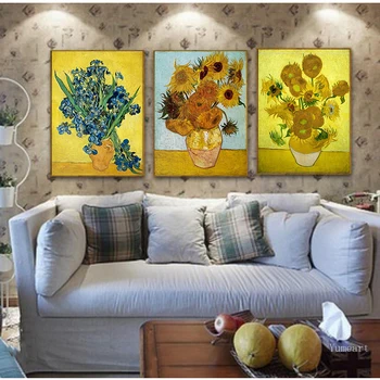  Van Gogh Olejové Maľby Funguje Slnečnice Marhuľový Abstraktné A4 A3 A2 Plátno Umenia, Tlače, Plagát, Obraz Na Stenu Dom Dekor Nástenné Maľby Kresby