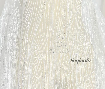 Striebro šikmé čipky uhlopriečka čipky textílie svadobné šaty tutu módne látky