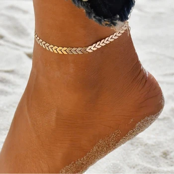  2021 Nové 3ks/set Zlatá Farba Jednoduché Reťazca Ponožky Pre Ženy Pláži Nohy Šperky Nohu Reťazca Členok Náramky Príslušenstvo