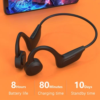  VAORLO Kostné Vedenie zvuku Slúchadiel Bluetooth 5.1 hi-fi Stereo Hudby IPX7 Nepremokavé 10 Hodín Hudby Čas Pre Xiao Huawei Slúchadlá