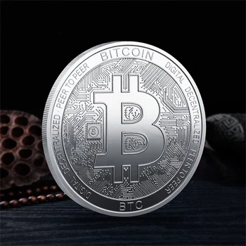  NOVÝ Typ 40 mm * 3 mm Bitcoin Virtuálne Mince, Pamätné Mince Kovové Remesiel Zlaté Mince, Strieborné Zberateľské Mince