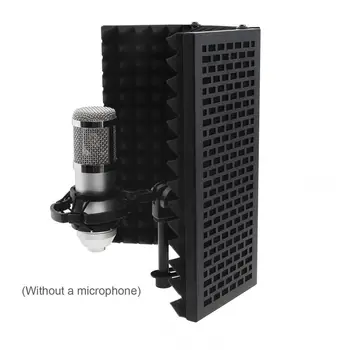  Kovovým Mikrofónom, Izolácia Shield 3-Panel Vietor Obrazovke Skladacia 3/8