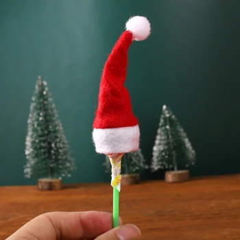  30Pcs Hot Predaj Mini Santa Claus Klobúk Vianoce Vianoce Dovolenku Lízatko Top Vňaťou Kryt pre Festival Vianočné Dekorácie Pre Domov