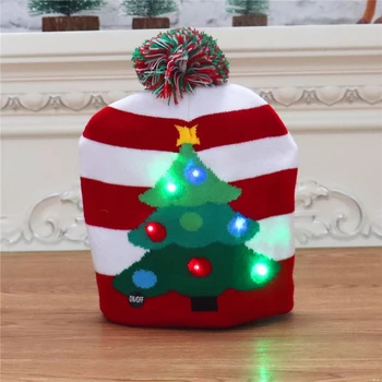  Vianočné Hat Pletený Sveter Čiapočku šťastné a Veselé Vianoce, LED Svetlo, Až Klobúk Vianoce Deti Darček 2022 Nový Rok Dekorácie, Party Dodávky