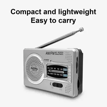  BC-R2033 AM, FM Rádio Vrecko Veľkosť, Nízka Spotreba Vstavaný Reproduktor Full Band Mini Rádio Rekordér pre Domáce