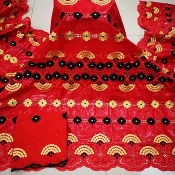  Kvalitné očká nigérijský čipky textílie 5+2yards afriky bazin riche čipky textílie pre lady party šaty F98044