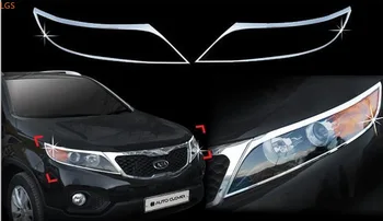  Pre Kia Sorento 2011-vysokokvalitného ABS Chrome Svetlometu dekorácie rám anti-scratch ochranu Auto styling