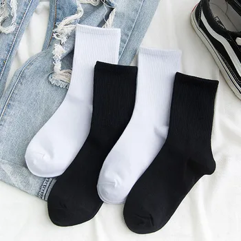  Nové Streetwear Farbou Unisex Hip Hop Ponožky Ženy Čierna Biela Šedá Vertical Bar Jeseň Bavlnené Ponožky pre Dámy