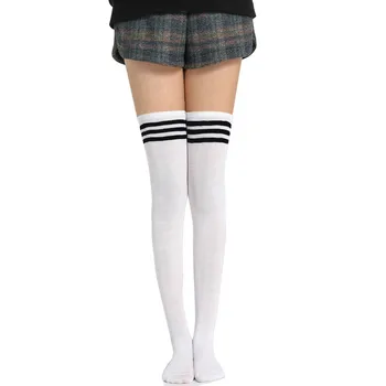  Kawaii Lolita Ponožky Ženy Nad Kolená, Pančuchy Tesný Výška Bavlna Cosplay Prekladané Študent Sexy Pančuchy Anime Príslušenstvo