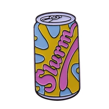  Slurm smalt pin náraz cola môže brošňa farebný nápoj odznak inšpiroval 90. rokov nostalgia šperky