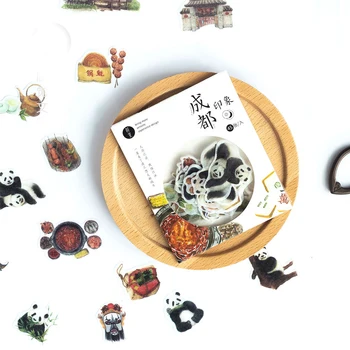 44pcs cestovanie v Číne dizajn rodisku panda štýl nálepky ako Darček Tag Vianočný darček Dekorácie scrapbooking DIY Nálepky