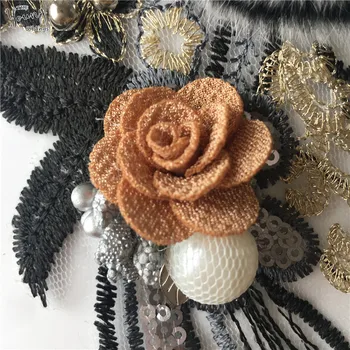  3D Výšivky, kvetinové Šitie Nášivka Čipky golier ABS pearl Výstrihu DIY Čipky textílie Oblečenie Zdobiť Príslušenstvo Dodávky