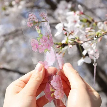 4pcs Nálepky Japonské Čerešňové Kvety Plánovač Kvet Denník Deco Papier Malé Kawaii Nálepky Stacionárne Scrapbooking Denník urob si sám