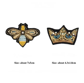  Indický kovové nite na hodváb Cannetille ručné výšivky Bee patch Odznak Brošňa Pin Odev taška klobúk Nášivka Šitie Príslušenstvo boho