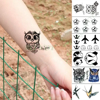  Nepremokavé Dočasné Tetovanie Nálepky sova panda slon zvierat lietadla art tatto flash tetovanie falošné tetovanie pre dieťa muži ženy