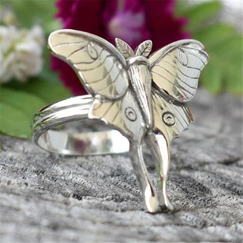  1PC Hot Predaj Vintage Prsteň Motýľ Nádherné Hmyzu Krúžok Žien Módne Svadobné Zapojenie Strana Krúžok Princezná Šperky Dekor