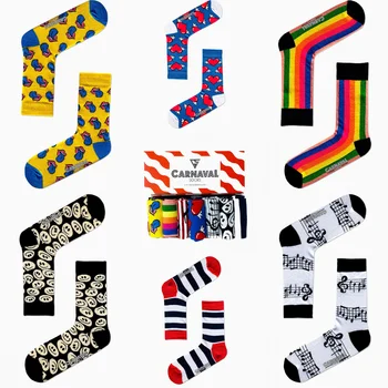  Ponožky 7 Kusov Nastaviť Šťastný Dizajn Unisex Žien A Mužov Sweatproof Umývateľný Flexibilné Predaj Letné Zimné Jar Jeseň Módny Trend