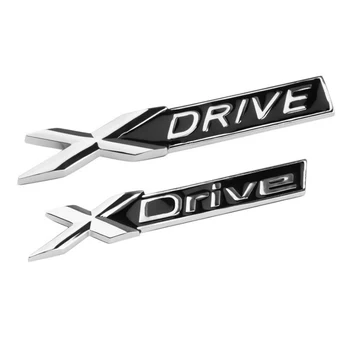  1 ks Kovové X-Drive, Auto Nálepky Strane Odznak Znak Pre BMW X M3 M5 3 5 Sérii Auto Refitting Príslušenstvo Silver Black