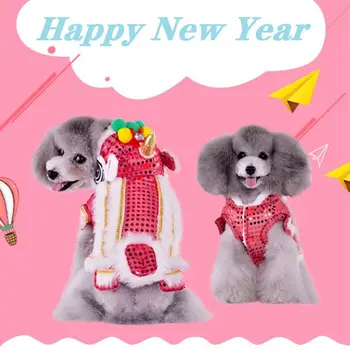  Oblečenie Pre Psy, Nový Rok Pet Čínsky Lion Tanečných Kostýmov, Kabát Zimný Šteňa Kostým Jarný Festival Mačka, Pes Tang Sako
