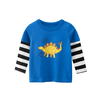  Chlapci Dievčatá Cartoon T-shirts Deti Dinosaura Tlač Tričko Pre Chlapcov Deti Jar Jeseň Dlhý Rukáv T-shirt Bavlnené Oblečenie, Topy