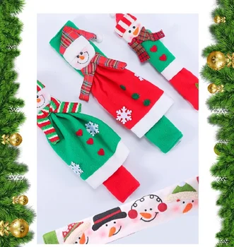  Chladnička dekorácie flannelette Santa Claus snehuliak štyri-kus Set2020 Nový Rok festival interiéru, domáce Vianočné dekorácie
