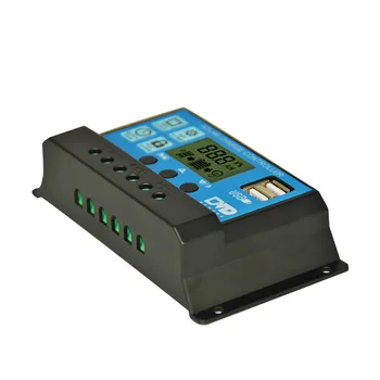  12V 24V 10A Jednoduchý Solárny Regulátor Časový Ovládanie Solárne LCD Nabíjania a Vybíjania Radič s USB