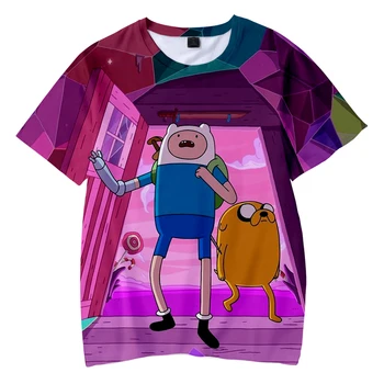  Komiksu, Anime T-Shirt Adventure Time 3D Vytlačené Muži Ženy Módne O-Krku Krátky Rukáv T Shirt Nadrozmerné Hip Hop Tričká Topy Unisex