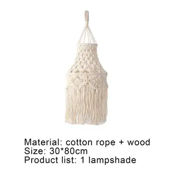  Macrame čipky tienidlo pre spálne, obývacia izba umelecké dekoratívne remesiel tkané bavlnené lano tienidlo lampy gobelín stene visí