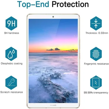  9H Tvrdeného Skla Screen Protector Pre Huawei Mediapad M5 Lite 8.0 Palcový JDN2-W09 AL00 Anti-Odtlačkov prstov HD Tablet Ochranný Film
