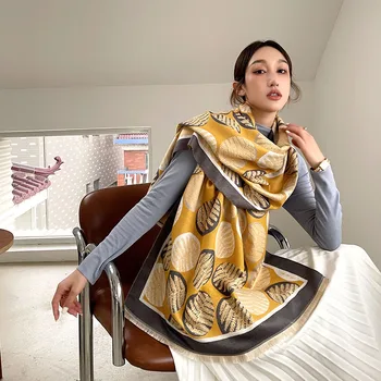  Zimné luxusný dizajn značky ženy cashmere šatku mäkká obojstranná žakárové tlač teplú šatku, šál