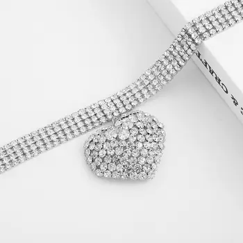  Dvacaman INY Bling Bling Srdce Náhrdelník Elegantné Choker Šperky pre Ženy 2020 Luxusné Drahokamu Krku Reťaze Strany Svadobné Bijoux