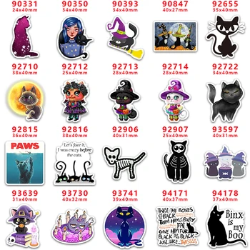 KUTILOV, remeselníkov Šitie Príslušenstvo Cartoon Halloween Black Cat Vytlačené Planárne Živice Formy 30 Kusov. PR-90331