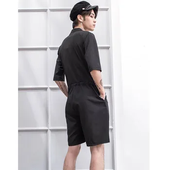  Japonský retro náradie jumpsuit oblek lete mužov voľné-krátke rukávy jumpsuit kórejská verzia príliv jeden kus šortky