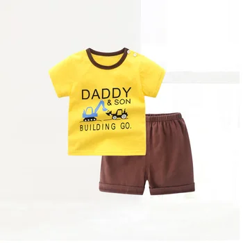 ZWY1606 Dievčatá Oblečenie Letné Štýl Baby Chlapci, Dievčatá Oblečenie Sady Cartoon T-shirt Krátkym 2 ks, pre Deti, Oblečenie 2-10Y Deti