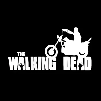  14 cm*6,6 cm Osobnosti Filmu Walking Dead na Koni Motocykel Telo Nálepky Čierna/Strieborná RW-024