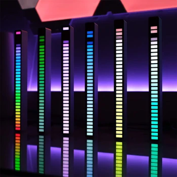 Nové Auto Zvuk kontrolka RGB Hlas-Aktivuje Hudbu, Rytmus Okolitého Svetla s 32Bit LED Auto Domáce Dekorácie na Čítanie