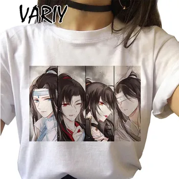  Anime Mo Dao Zu Shi Ženy T-shirts Roztomilý Nadrozmerné Tee Tričko Žena Harajuku Letné Krátke Rukáv Tričko Topy Ženy Oblečenie
