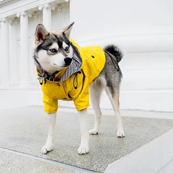  Psa Pršiplášť Vetru a Rainproof Žlté Šteniatka Hoodies Bunda Multi-veľkosť Vhodná pre Veľké, Stredné a Malé Psie Oblečenie