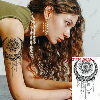  Nepremokavé Dočasné Tetovanie Nálepky Dreamcatcher Mesiac Flash Tetovanie Kompas Body Art Rameno Falošné Rukáv Prinker Tetovanie Ženy Muži