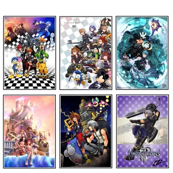  Kingdom Hearts Nové Video Hry, Anime Kreslený Film Plagáty Plátno Na Maľovanie Na Stenu Umenie Plagátu Nordic Vytlačiť Obrázok, Domáce Dekorácie