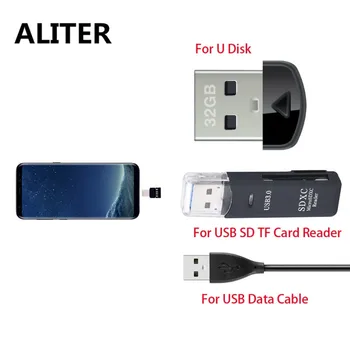  ALITER Typ C Do USB OTG Konektor, Adaptér na USB Flash Disk S8 Note8 Telefón Android
