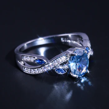  CAOSHI Klasický Oválny Tvar Modré Crystal Kamenné Kruhy Prepletené Dizajn, Nádherné dámske Šperky Denne Kolokačných Vysokej Kvality