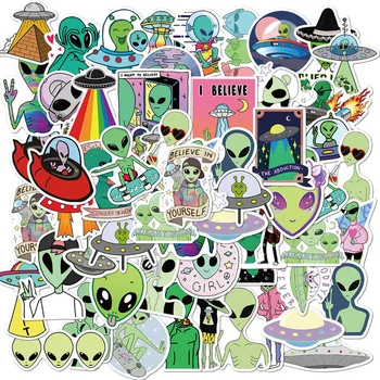  10/50PCS Vesmíru Nálepky Hračky pre Deti Cudzie UFO Astronaut Raketovú Loď Planétu Nálepky na Scrapbooking Skateboard Notebook