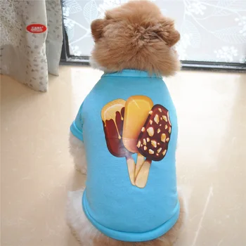  Roztomilý Popsicle Vytlačené Lete Pet T Shirt Šteňa Oblečenie pre Malé Psy Tričko Pug Oblečenie Pet Kostýmy