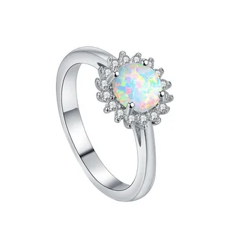  Princezná Rez Opal Biely Kameň Krúžok Pôvodné Striebornej Farby, Luxusné Veľké Snubné Prstene, Prívesky Šperky, Zásnubné Prstene Pre Ženy