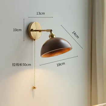  IWHD Potiahnite Reťaz Nordic LED Steny Sconce Vedľa Lampy Domáce Osvetlenie, Spálňa, Schodisko, Kúpeľňa Zrkadlo Svetlo Moderné Drevené Nástenné svietidlo