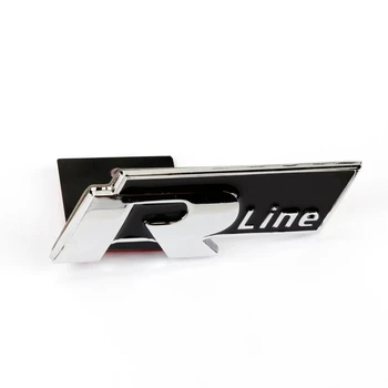  3D Black RLINE Auto Prednej Mriežky Kapota Nálepky, Znak, Odznak Auto Styling Pre VW Volkswagen