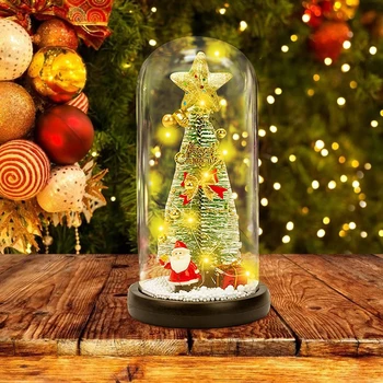  Vianočný Stromček Sklenený Kryt LED Lampa Vianočné Cedar Sobov Domácej Ploche ornament Nový Rok Domáce Dekorácie Valentína Darček