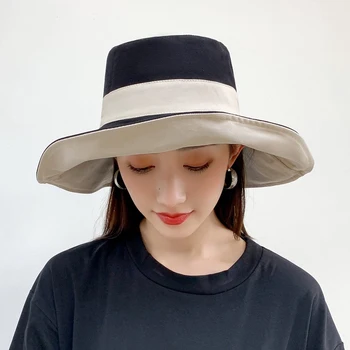  3 farby sú k dispozícii Nové módne bežné pevné spp temperamentného pohodlné ženy dovolenku na ochranu pred Slnkom opaľovací krém roztomilý vedierko hat