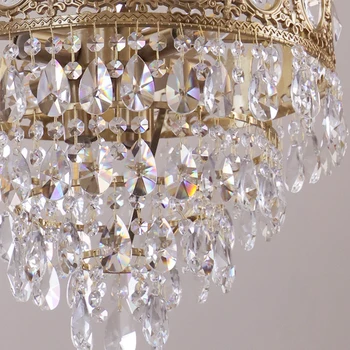  Moderné Luxusné Crystal Stropný Luster Osvetlenie Stredovekého Paláca Domova Obývacia Jedáleň Hotel LED Koruny Zlato Visí Lampa